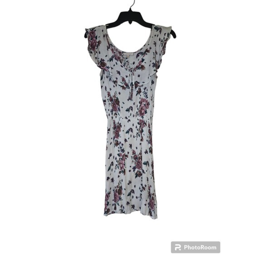G Collection White Floral‎ Short Mini Dress Womens Size Petite M